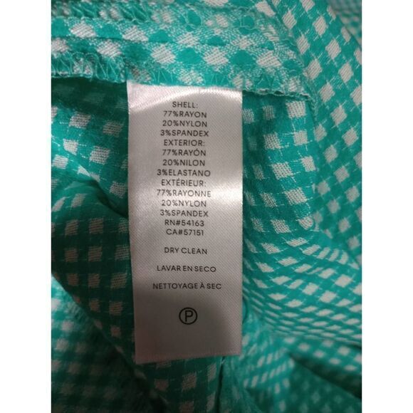 Ladies 16 Chaps Sleeveless Green Checkered Dress Career Work Office Interview - Picture 6 of 7